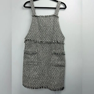MinkPink white and black Tweed Overall mini dress size Medium
